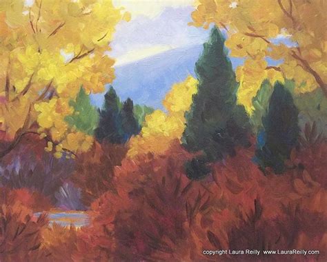 Colorful Colorado Autumn Landscape Painting Autumn Reds By Colorado