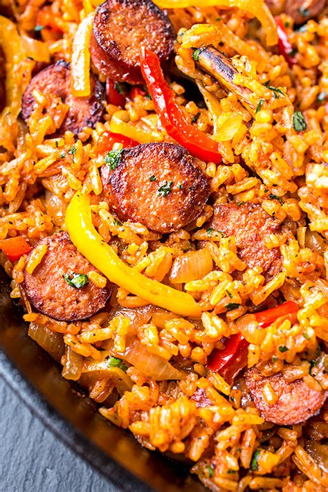 Smoked Sausage And Red Rice Skillet The Cozy Apron
