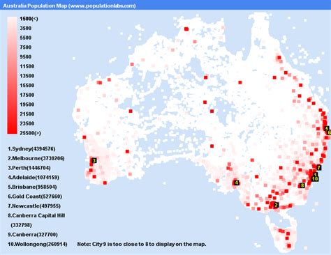 Australian Population Density Map