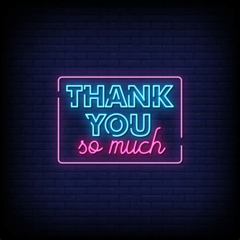 Thank You So Much Neon Signs Style Text Vector 2268331 Vector Art At
