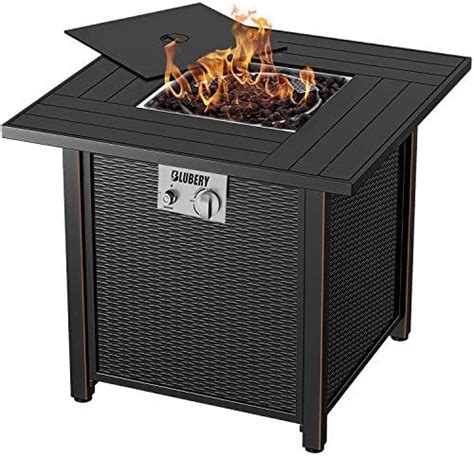 Yaheetech 43 In Outdoor Propane Fire Pit 50 000 Btu Gas Fire Pit Table With Glass Tabletop