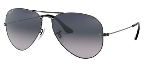 Ray Ban Rb3025 Aviator Sunglasses Gunmetal Blue Grey Gradient Polarised Tortoiseblack