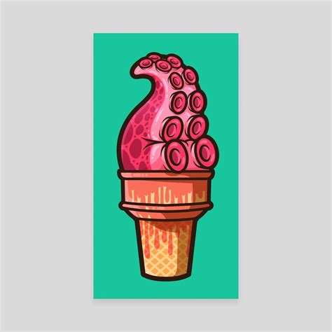 Tentacle Treat Pink Ink An Art Canvas By Jennifer Smith INPRNT