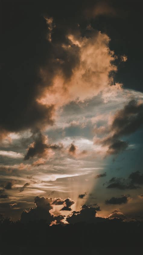 Download Wallpaper 1350x2400 Sunset Clouds Rays Sky Dusk Iphone 8