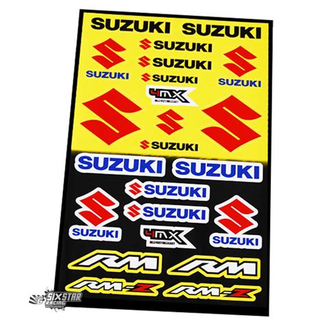 4mx Logo Sticker Sheet Suzuki Sixstar Racing