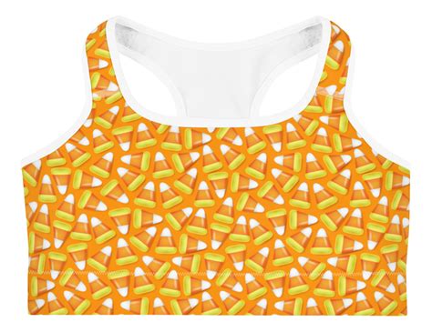 Halloween Candy Corn Sports Bra Sporty Chimp Legging Workout Gear And More