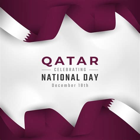 Happy Qatar National Day 18 Dezember Celebration Vector Design