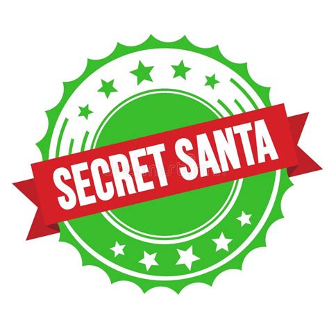 Secret Santa Text On Red Green Ribbon Stamp Stock Illustration