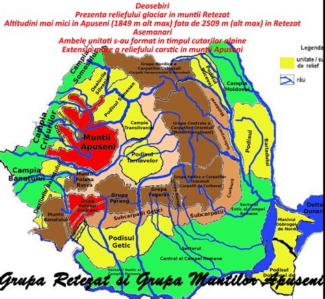 Harta Fizica A Romaniei Cu Unitati De Relief