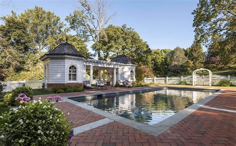 Vanderhorn Architects Colonial Revival Pool House Swiming Pool