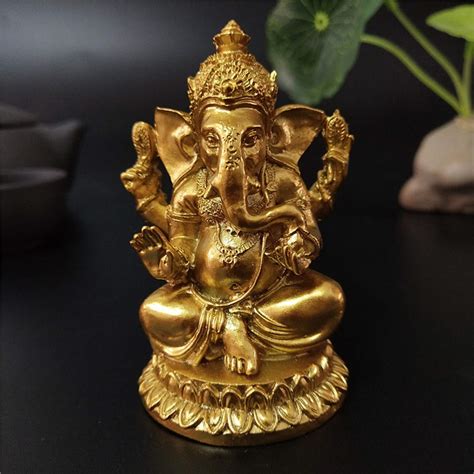 Buy Yodooltly Gold Lord Ganesha Statues Hindu Elephant God Statue