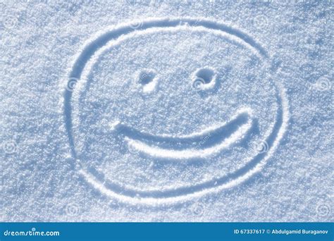 Smiley Face In The Snow Stock Image Image Of Frost Happiness 67337617