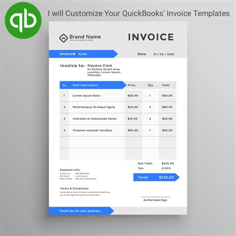 Design Quickbooks Online And Desktop Custom Invoice Templates By