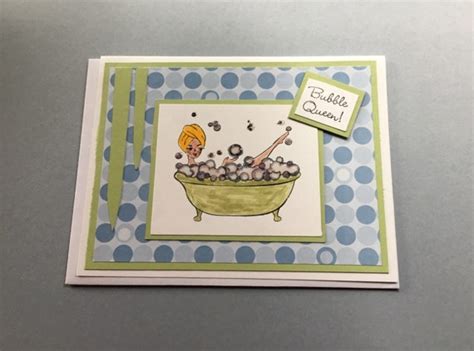 Spa Birthday Greeting Card Handmade Hand Painted Bubble Etsy