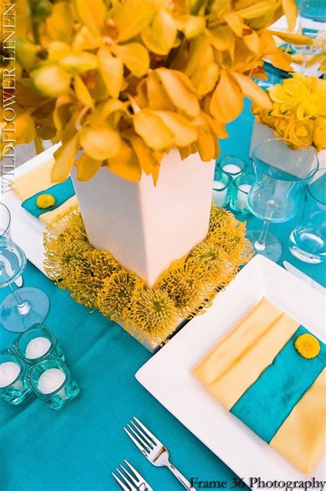 Yellow And Turquoise Grey Wedding Decor Yellow Wedding Colors