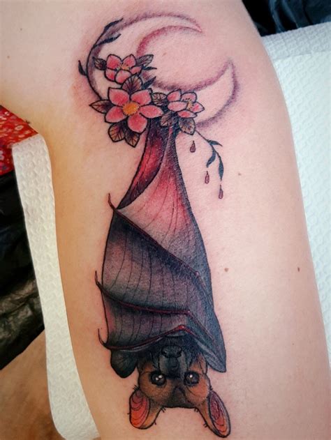 Bat Hanging Upside Down Tattoo