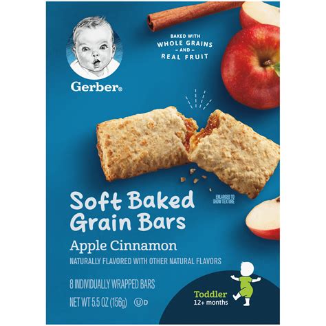 Gerber Apple Cinnamon Soft Baked Grain Cereal Bars 8 Count Walmart