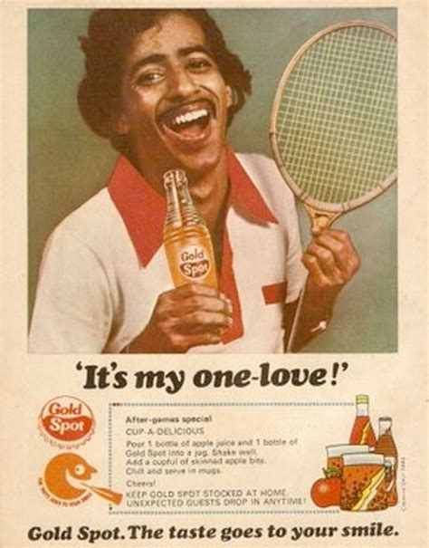 An Old Advertisement With A Man Holding A Tennis Racquet And Bottle Of