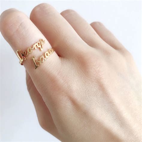Double Name Ring Two Name Ring Custom Name Ring Personalised Ring In