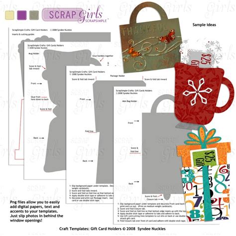 May 22, 2021 · it can be used as a minimalist front pocket wallet, a simple credit card holder, as a diy business card holder, or as a gift card holder. ScrapSimple Craft Templates: Holiday Gift Card Holders