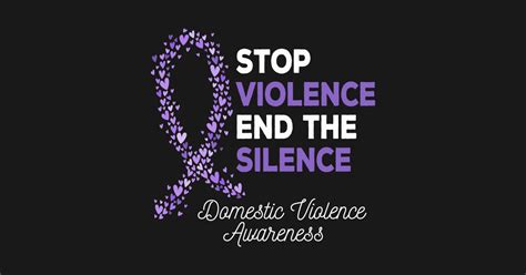 Stop Violence End The Silence Domestic Violence Ribbon Domestic