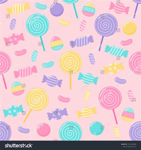 kawaii cute pastel candy sweet desserts stock vector royalty free 1301289898 shutterstock