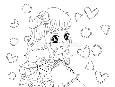 Cute Anime Girl Coloring Stock Illustrations 1063 Cute Anime Girl