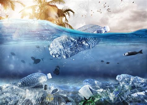 Problem Of Plastic Pollution Under The Sea Stock Photo Image Of My