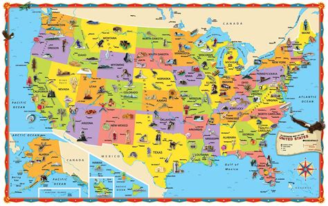 Printable Map Of Usa For Kids Us States Map