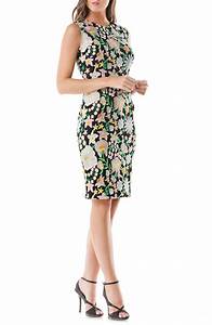 Main Image Marc Valvo Infusion Floral Embroidered Sheath Dress