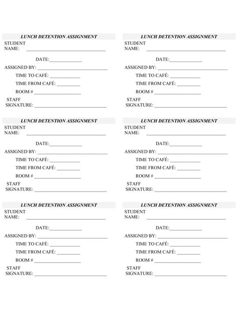 printable detention activities printable templates