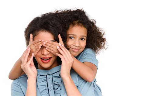 Daughter Covering Eyes Of Surprised Mother With Free Stock Photo And Image