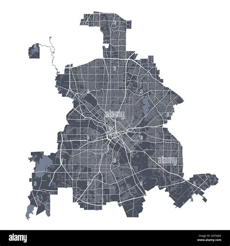 Dallas Map Detailed Vector Map Of Dallas City Administrative Area