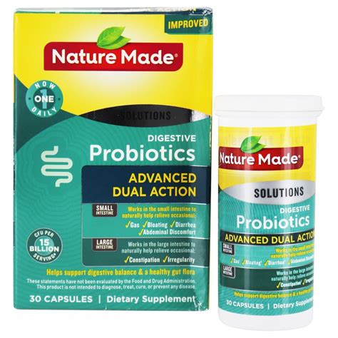Nature Made Digestive Probiotics Advanced Dual Action 15 Billion Cfu