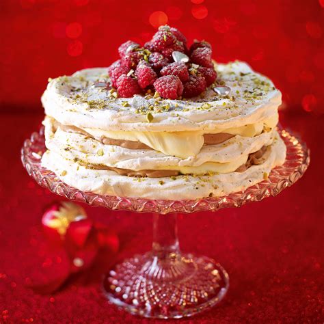 Pistachio And Raspberry Meringue Cake Dessert Recipes