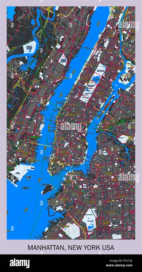 Manhattan Map Vector Stockfotos Und Bilder Kaufen Alamy