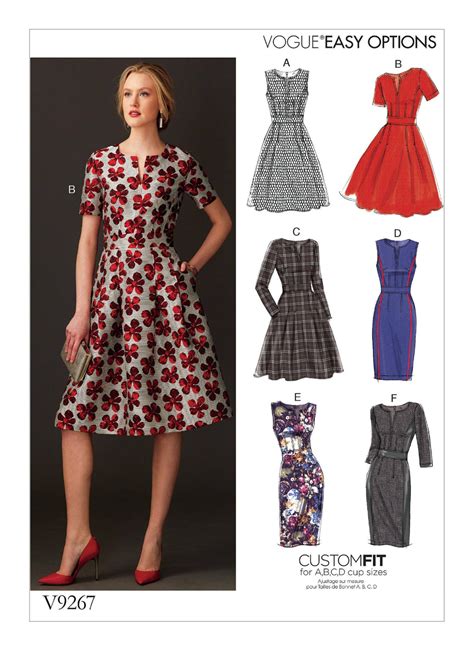Sewing Pattern For Misses Fit And Flare Dresses With Etsy Vogue