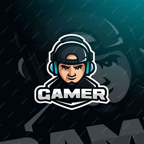 Gamer Avatar Di Gioco Youtuber Con Cuffie Per Logo Esport Vettore Premium