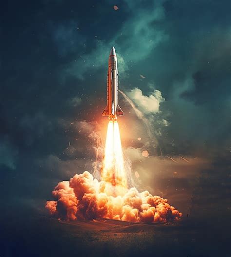 Premium Ai Image Rocket Launch Into Space