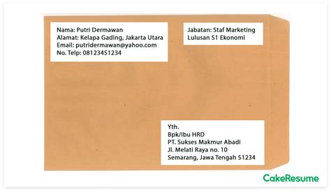 Contoh Tulisan Map Coklat Lamaran Kerja Word Imagesee