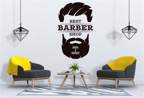 Barber Wall Decal Gentlemens Barber Shop Wall Decor Man Salon Etsy In