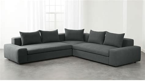 arlo  piece iron grey wide arm sectional sofa reviews cb