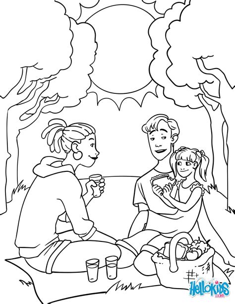 Coloring pages, lessons, and more! The picnic coloring pages - Hellokids.com
