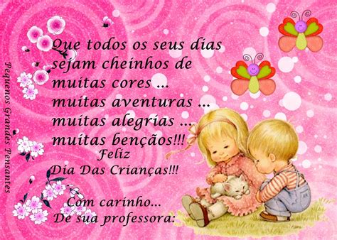 Criança é alegria e esperança de um mundo melhor. Pequenos Grandes Pensantes.: Cartão Dia Das Crianças