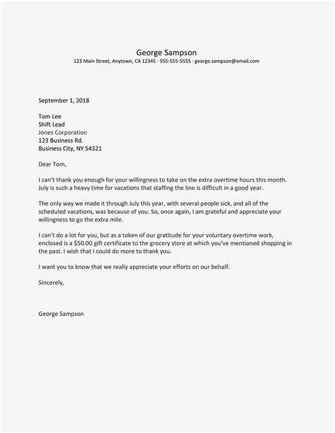Sample Employee Thank You Letters From The Supervisor