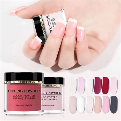 1box Pink Dip Nail Powders Dipping Glitter Tips Decoration Uv Gel
