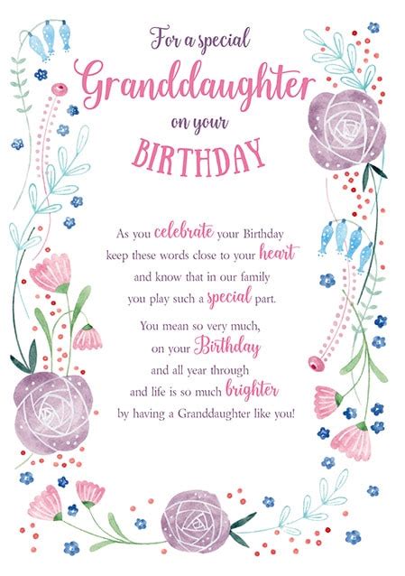 A granddaughter is one of the best gifts in the lives of her grandparents. Special Granddaughter Birthday Card | Funky Pigeon