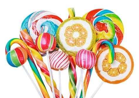 Colorful Lollipops In The Shape Of A Heart Candies And Sweets Stock
