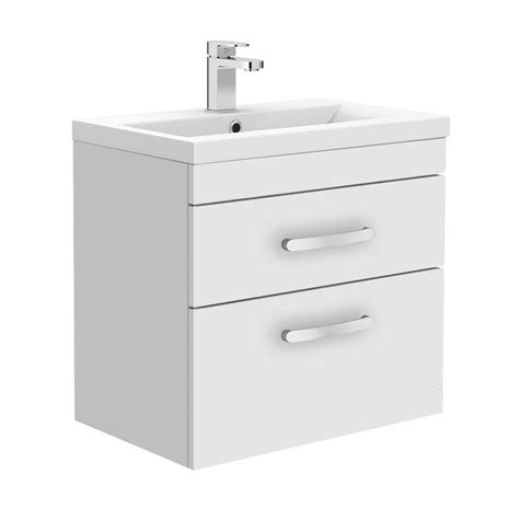 Brooklyn Gloss White Cloakroom Suite Wall Hung Vanity Toilet Victorian Plumbing Uk