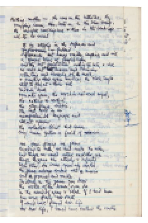 Ted Hughes Unpublished Autograph Manuscript Poems Following The